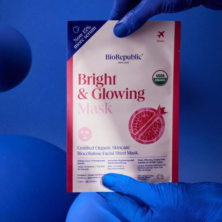 Bright and Glowing Organic Facial Sheet Mask Sheet Mask BioRepublic 