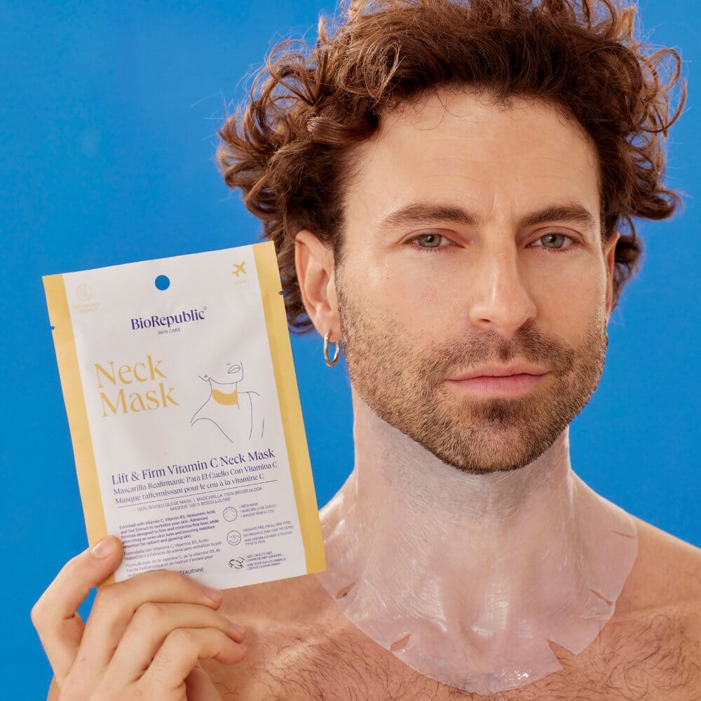 Lift & Firm Vitamin C Neck Mask Sheet Mask BioRepublic SkinCare | Face Mask Sheets | Vegan Skincare 