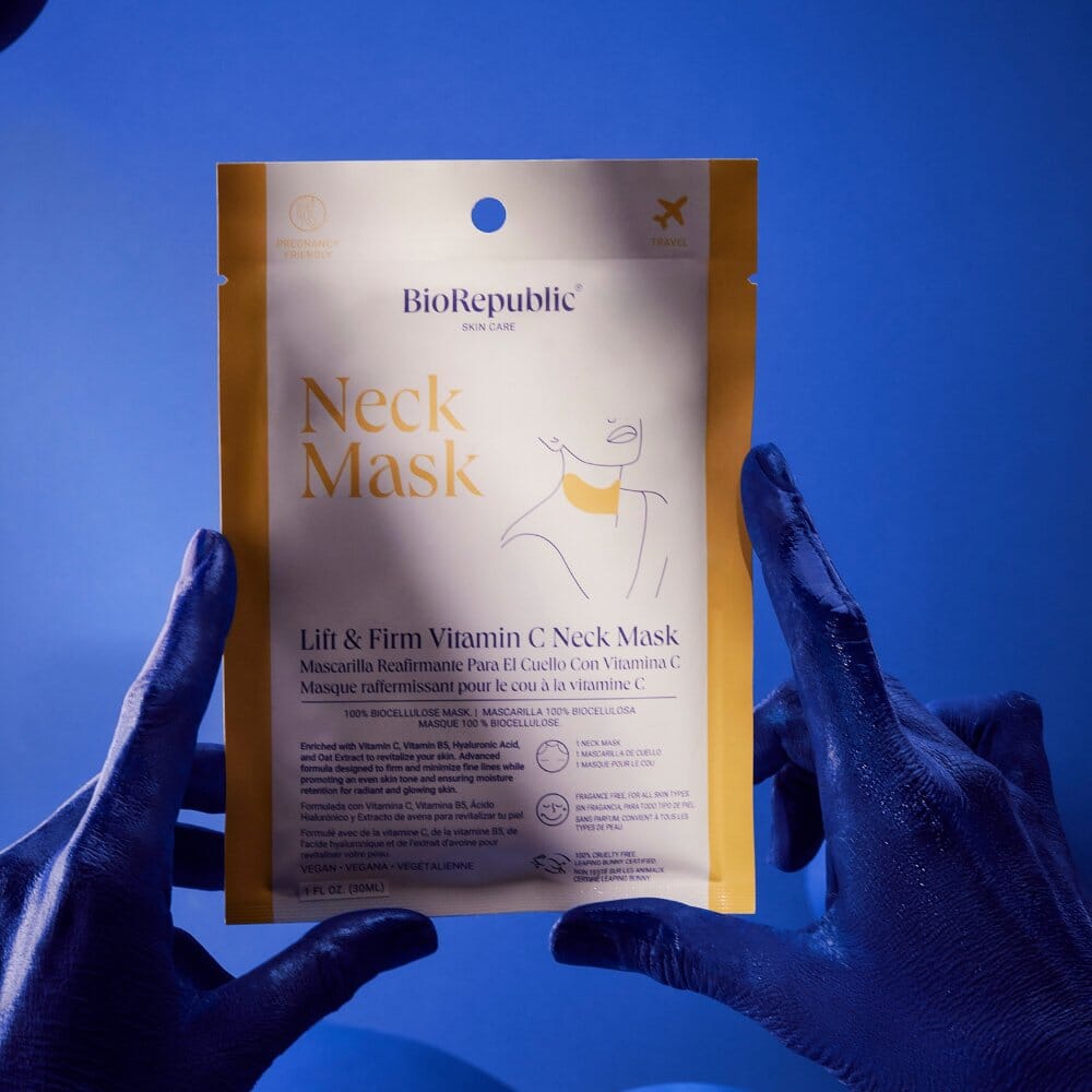 Lift & Firm Vitamin C Neck Mask Sheet Mask BioRepublic SkinCare | Face Mask Sheets | Vegan Skincare 