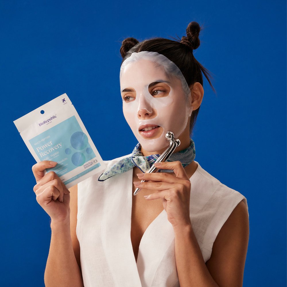 Multi - peptide Power Recovery Mask - BioRepublic SkinCare | Face Mask Sheets | Vegan Skincare